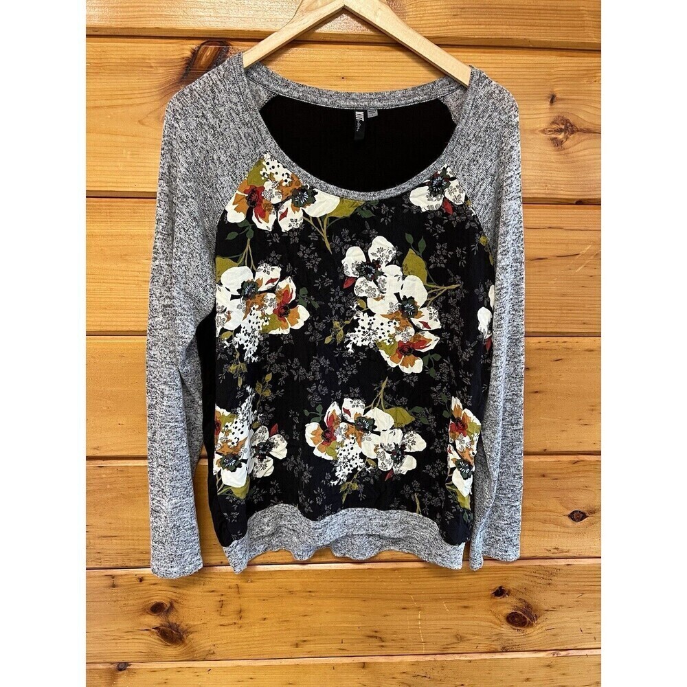 Kut from the Kloth Sweater Womens L Multicolor Rayon Raglan Pullover